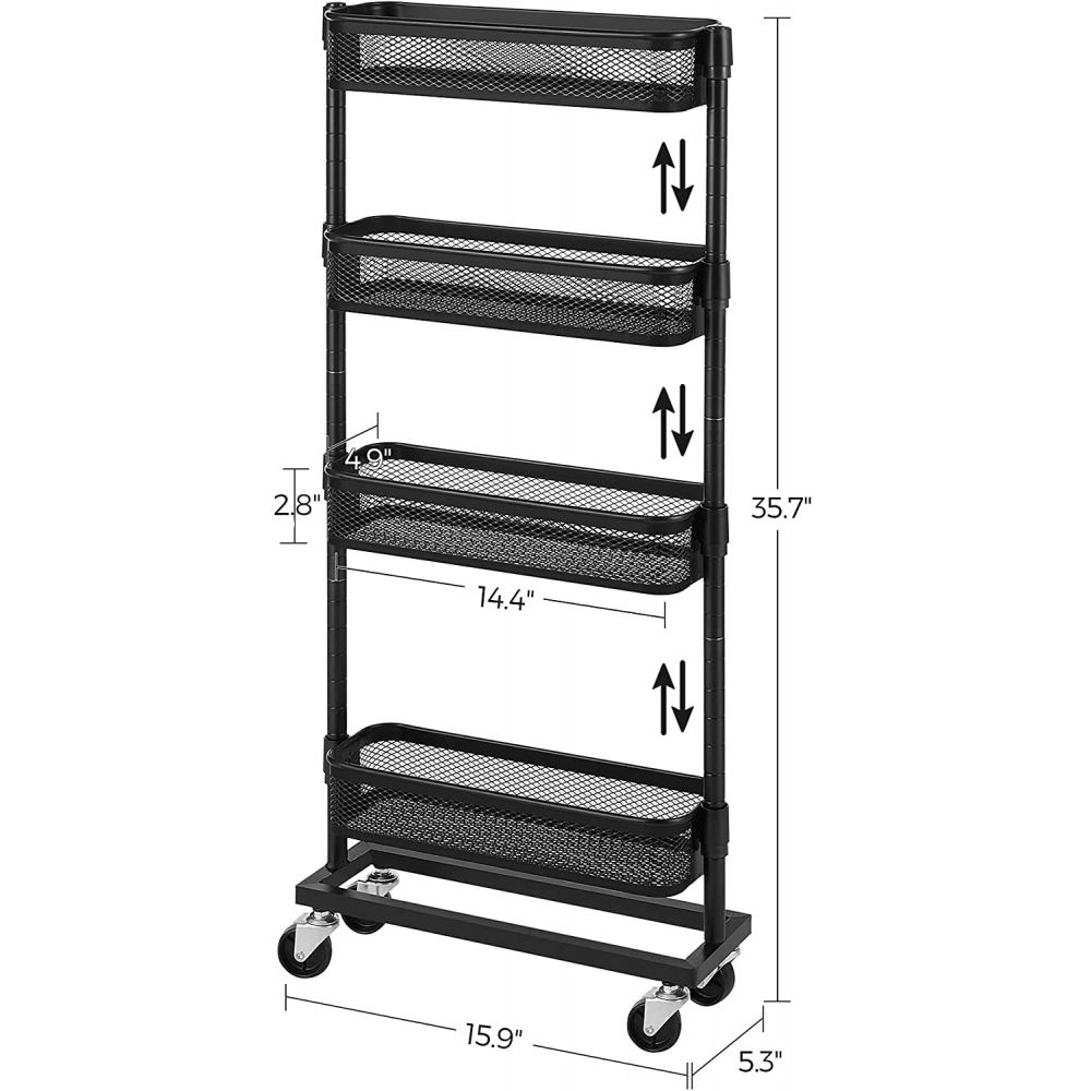 Stylish Slim Storage Cart Slide Out Trolley for Salon